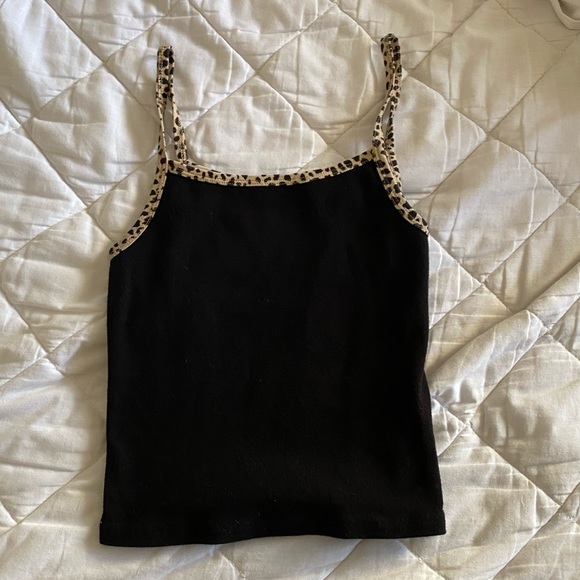 brandy melville black cheetah tank top - Picture 1 of 2